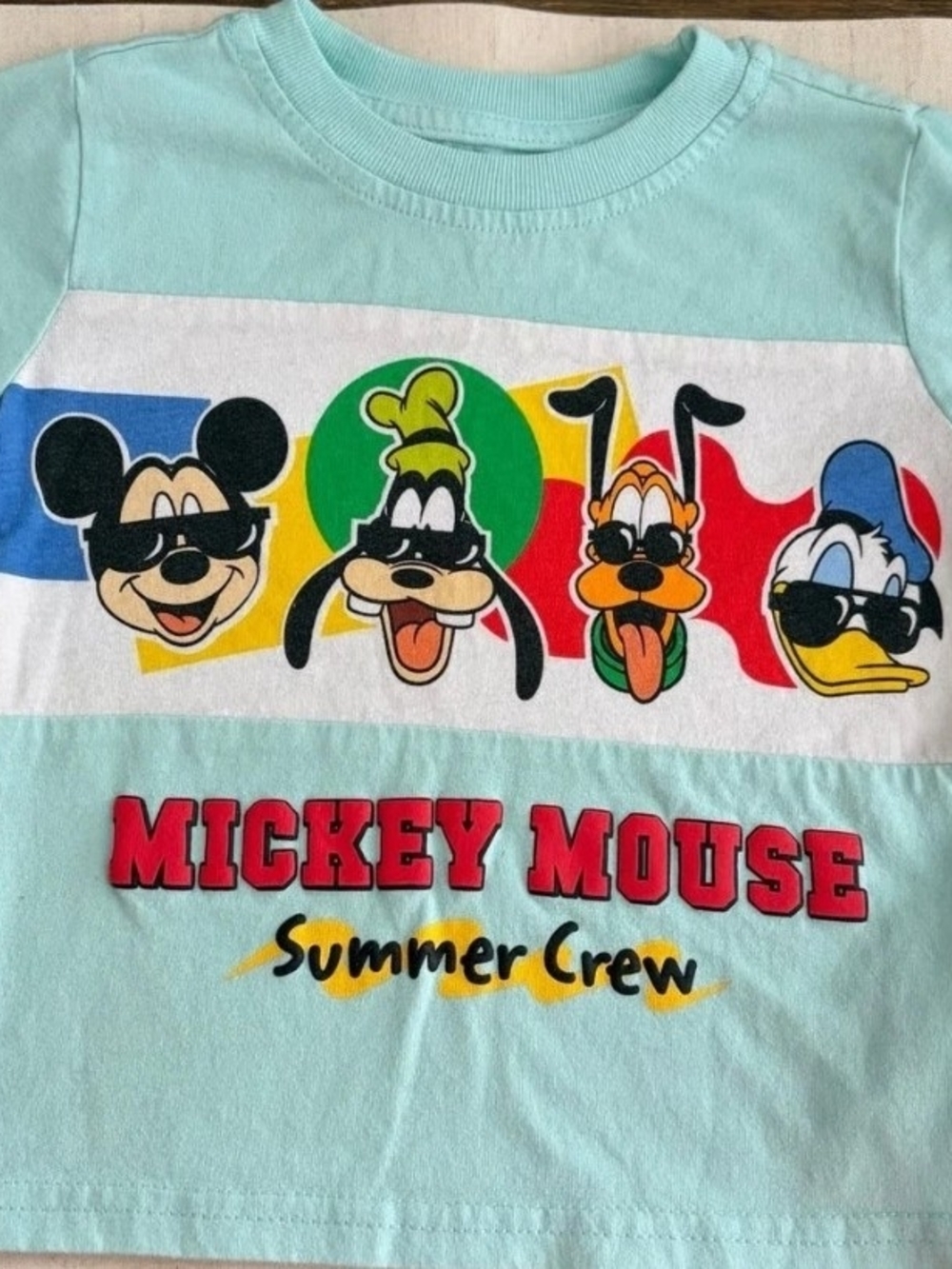 Unisex Disney Mickey Mouse Summer Crew Tee - 18M - Goofy Pluto Donald Duck